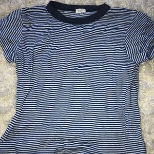 Blue and white striped Brandy Melville T-shirt